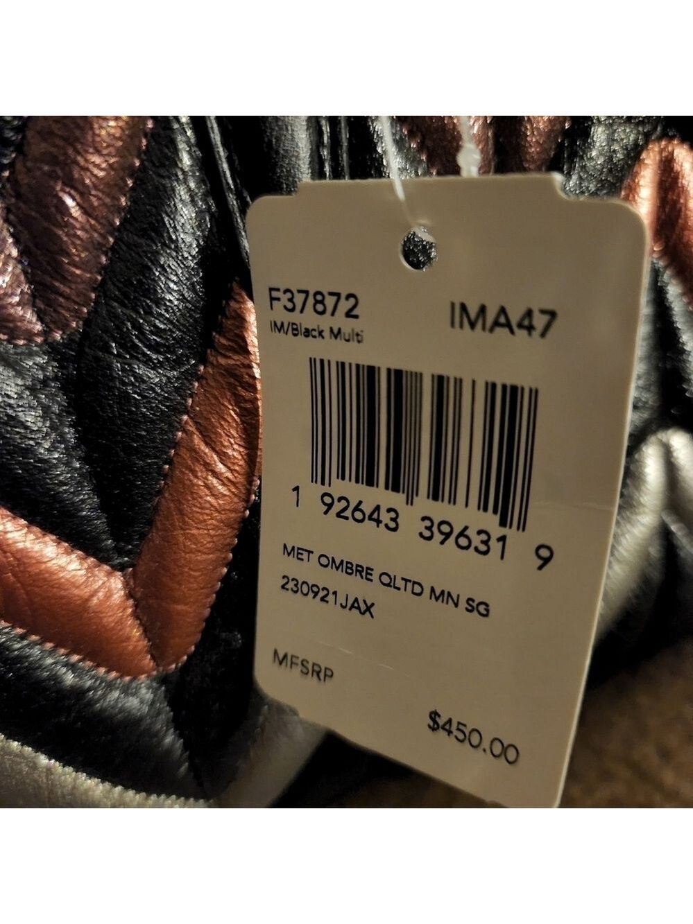 NWT Coach 2 Way Shoulder Bag Quilted Leather Black Multi Color F37872 - Picture 7 of 7